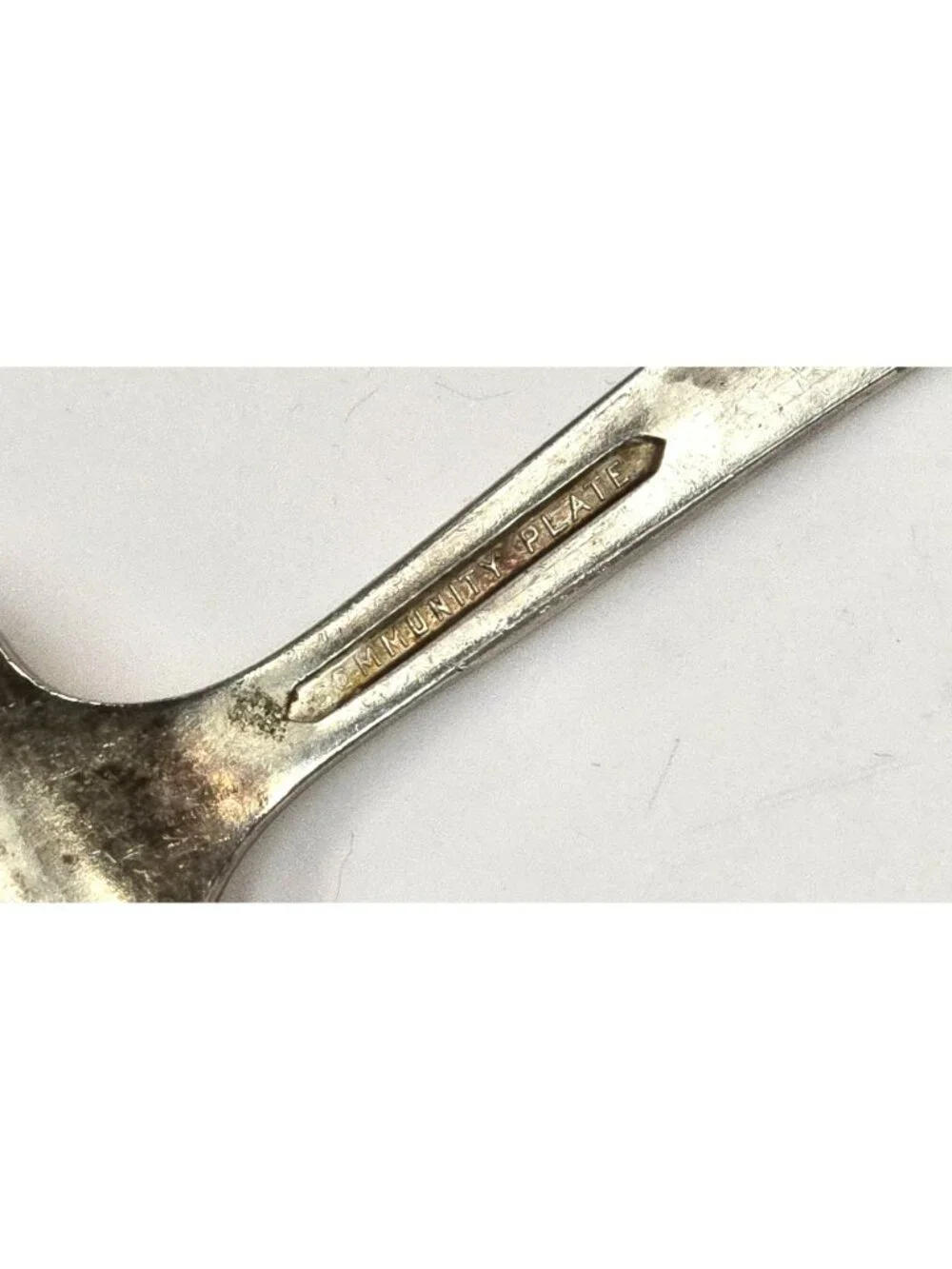 Vintage Silver Plate Pierced Serving Spoon Floral Community.CM2274